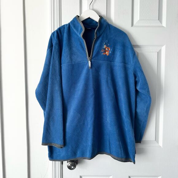 Winnie The Pooh Disney 90s Tigger Embroidered Quarter Zip Fleece Pullover XL - Picture 1 of 10